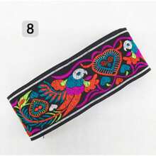 5公分特殊刺繡花邊織帶，適用於衣物、窗簾、帽子、舞台服飾配件DIY - 彩色 - 查看 13