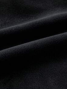 1pc Black Thermal Lined Tightening Leg Pants, Warm And Comfortable With Zipper Pockets And Adjustable Drawstring, Suitable For Outdoor And Daily Wear, Classic Design For Winter - Black - View 5