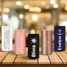 1 PC Custom Slim Stainless Steel Beverage Holder With Engraved Name Logo Icon - Multicolor - View 7