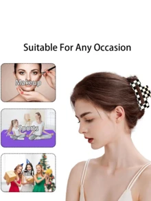 2 Kẹp tóc caro Kẹp tóc caro vuông Kẹp tóc chống trượt dễ thương Kẹp tóc hình chữ nhật giữ chặt nhiều màu caro cổ điển - Nhiều màu - Xem 4