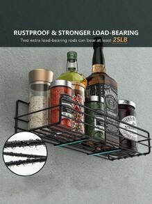 1/2 件免钻厨房调料架，壁挂式收纳架，大容量橱柜门储物架 - 白色 - 查看 5