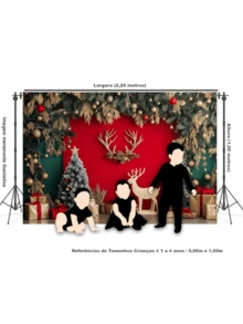 3D Sublimated Fabric Photographic Background Christmas 2.20x1.50 Horizontal - FFF-2282 - 查看 3