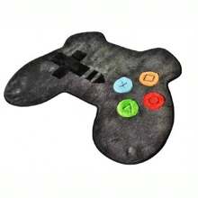 Gamer Rug Game Controller Non-Slip Boy's Room - 黑色 - 查看 1