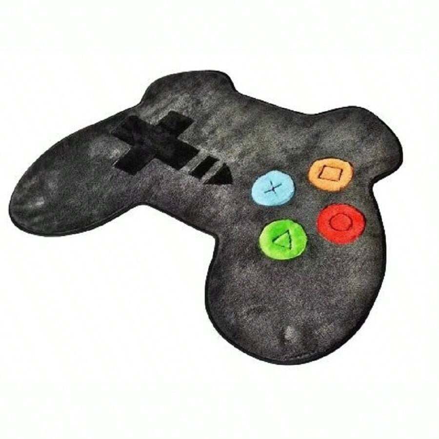 Gamer Rug Game Controller Non-Slip Boy's Room - 黑色 - 查看 1