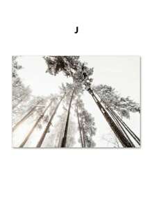 1 Stück Leinwand Gemälde Winterlandschaft Wandkunst Bild Elch Tier Holz Kiefernwald Poster und Muster für moderne Heim Wohnzimmer Dekoration ohne Rahmen