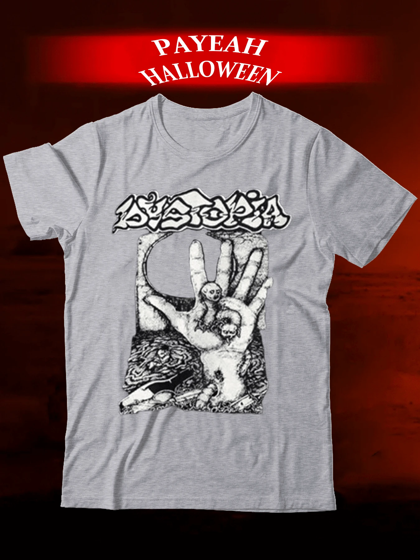 PAYEAH T-Shirt With Anti-Pollution Campaign Graphics  (Single Piece)100% Heavy Cotton Pure Heavy Cotton T Shirt - 灰色 - 查看 1