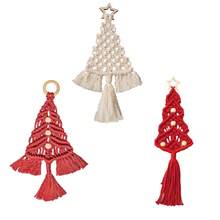 Bộ đồ trang trí Giáng sinh Macrame Cây thông Noel dệt Đồ trang trí treo tường nhỏ DIY Boho Giáng sinh - Nhiều màu - Xem 5