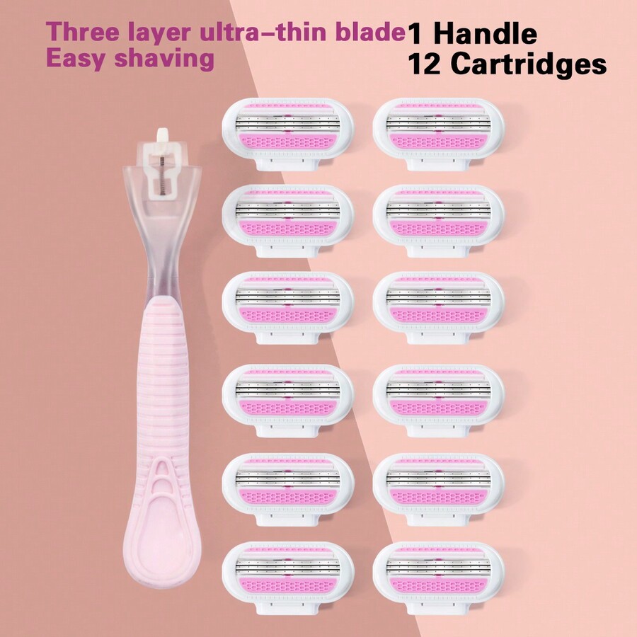 jifuli Women Bikini Manual Safety Razor Hair Removal Shaving 3Layer