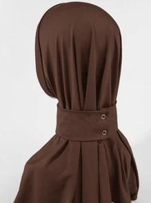 Women's Quick-Pull Turban Headwear – Effortless Convertible Headscarf For Casual Daily Wear - Coffee Brown - View 3