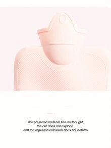 新款可爱毛绒手注水热水袋加厚防爆PVC暖水袋可拆洗 - 粉色 - 查看 4