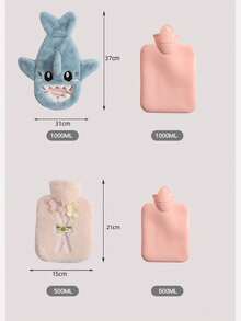 新款可爱毛绒手注水热水袋加厚防爆PVC暖水袋可拆洗 - 粉色 - 查看 2