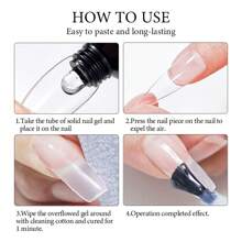 Mtssii 3 Bottle3 20ml Solid Nail Glue Nail Tips Gel For Press On Nails, Adhesive 3in 1 Nail Gel For Fake Nails, Super Strong Acrylic Nail Gel For Manicure Extension, False Nails Adhesive Glue Long Lasting - Clear - View 9