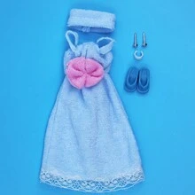 Bộ phụ kiện quần áo búp bê nữ thời trang 11,5 inch: Áo choàng tắm, đồ ngủ, mặt nạ mắt, băng đô tắm, dép lê, đinh tán, vòng tay, kiểu dáng tùy chọn, để chơi cảnh nhà (không có búp bê) - Nhiều màu - Xem 17