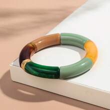 1pc Fashionable Leopard Print Acrylic Curved Adjustable Bracelet, Suitable For Women's Daily Wear - Geometric - View 37