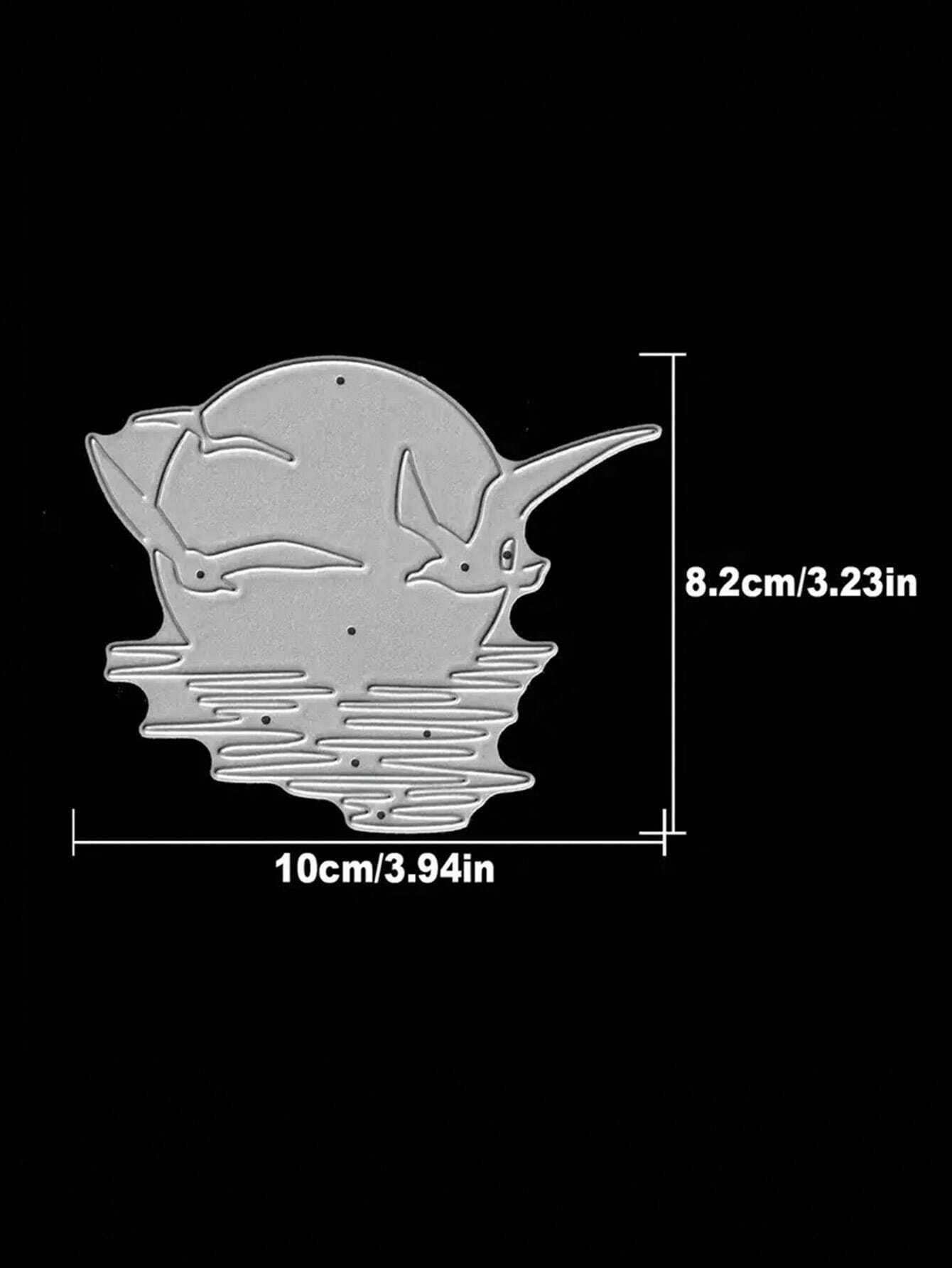 Metal Template With Sunset And Seagull Shadow Motif, For Calligraphy