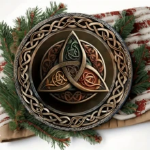 1 件凯尔特三叉戟符号 2D 金属墙饰（8 英寸 X 8 英寸） - 完美的礼物，适用于圣诞节家居、花园或庭院装饰，顶部、底部和侧面已预钻孔，随机发送 - 彩色 - 查看 5