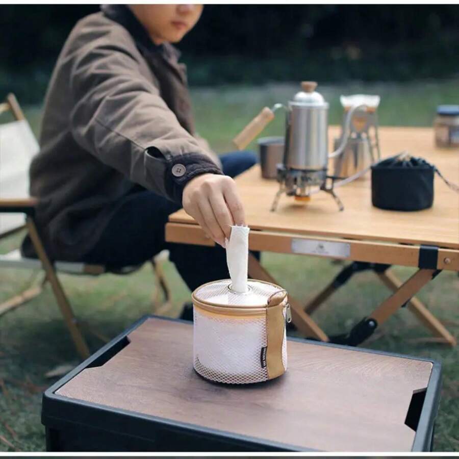 Outdoor Camping BBQ Paper Towel Dispenser, Retractable Car Paper Towel
