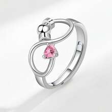 Anillo de cumpleaños de diciembre, símbolo del infinito simple anti-ansiedad rotatorio, de amor eterno, para el Día de San Valentín o compromiso para la novia