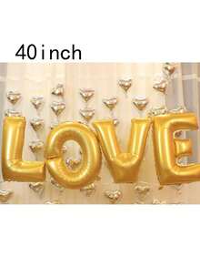 4 件/套 40 英寸字母气球 LOVE 套装铝膜气球婚礼婚房生日派对装饰气球 - 彩色 - 查看 3
