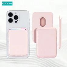 1 件 Koolife 全新现货磁性 Apple 卡夹，皮革 PU 材质，磁性背面手机卡槽，兼容 12/12Pro/12ProMax/13/13Pro/13ProMax/14/14Plus/14Pro/14ProMax/15/15Pro/15Plus/15ProMax/16/16Pro/16Plus/16ProMax 用于检查 ID 名片，送给母亲、家人、朋友、生日、节日贺卡的礼物 - 灰粉紅色 - 查看 4