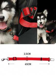 1 Pet Car Safety Leash, Adjustable Car Harness For Dogs And Cats