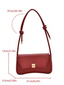 Nuevo bolso de mano de mujer de unicolor de PU, estilo de moda casual con herrajes metálicos, actual de moneda/monedero pequeño
