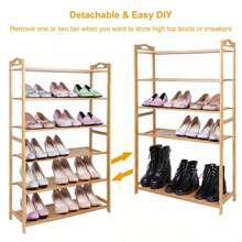 6 Tier Wooden Shoe Rack Storage Shelves Footwear Rack Organiser Stand Shelf Unit - Default - View 8