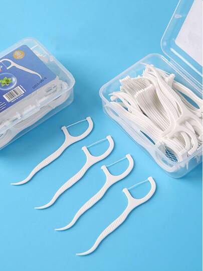 500 piezas Escogedor de hilo dental, hilo dental de limpieza profunda, limpiador de dientes desechable portátil para uso diario y de viaje, hilo dental de forma de arco ultra fino para limpieza interdental, con hilo dental enhebrado, sabor original, accesorio esencial diario, adecuado para decoración de sala de estar, dormitorio, baño, boda, fiesta, cumpleaños, regalo para hombres, mamá, papá, amigos, Año Nuevo, accesorio, regalo divertido, portátil, conveniente