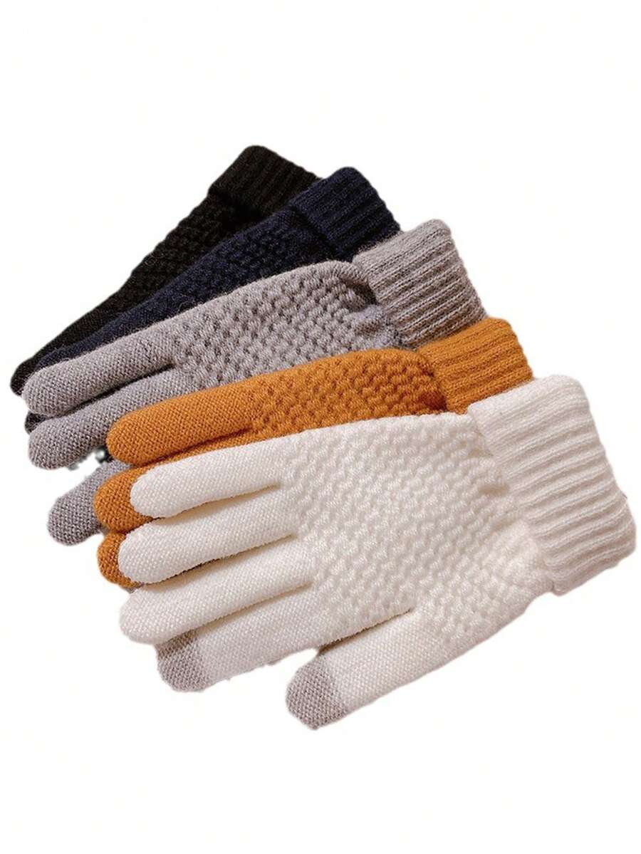 1 双冬季毛绒触屏手套，保暖防风防滑骑行驾驶手套，户外运动双层加厚，时尚优质