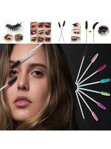 1 Set Disposable Eyelash Extension Brushes - 10/50/100pcs, Professional Makeup Tools For Mascara And Eyebrow Grooming, Salon And Home Use - Multicolor - View 6