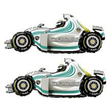 1 件赛车氦气铝箔气球，车轮方格旗快速赛车头盔路障生日快乐气球派对装饰主题派对用品，圣诞节 - 彩色 - 查看 20