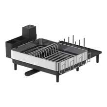 SONGMICS Dish Drainer Rack, Expandable Dish Drying Rack, Stainless Steel Kitchen Dish Rack With Rotatable Spout, Utensil, Cup, Glass, Cutting Board And Pan Holders, Silver And Black - Black - View 7