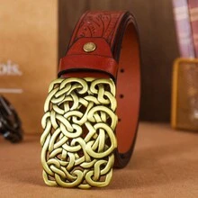 凯尔特结金色和银色花卉波西米亚风休闲街头服饰 PU 皮革四季皆宜 - 彩色 - 查看 2