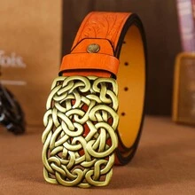 凯尔特结金色和银色花卉波西米亚风休闲街头服饰 PU 皮革四季皆宜 - 彩色 - 查看 3