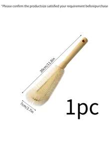 1pc/2pcs Wooden Handle Bottle Cleaning Brush, Nylon Bristle Long Handle Cup Brush For Kitchen & Dining Room
