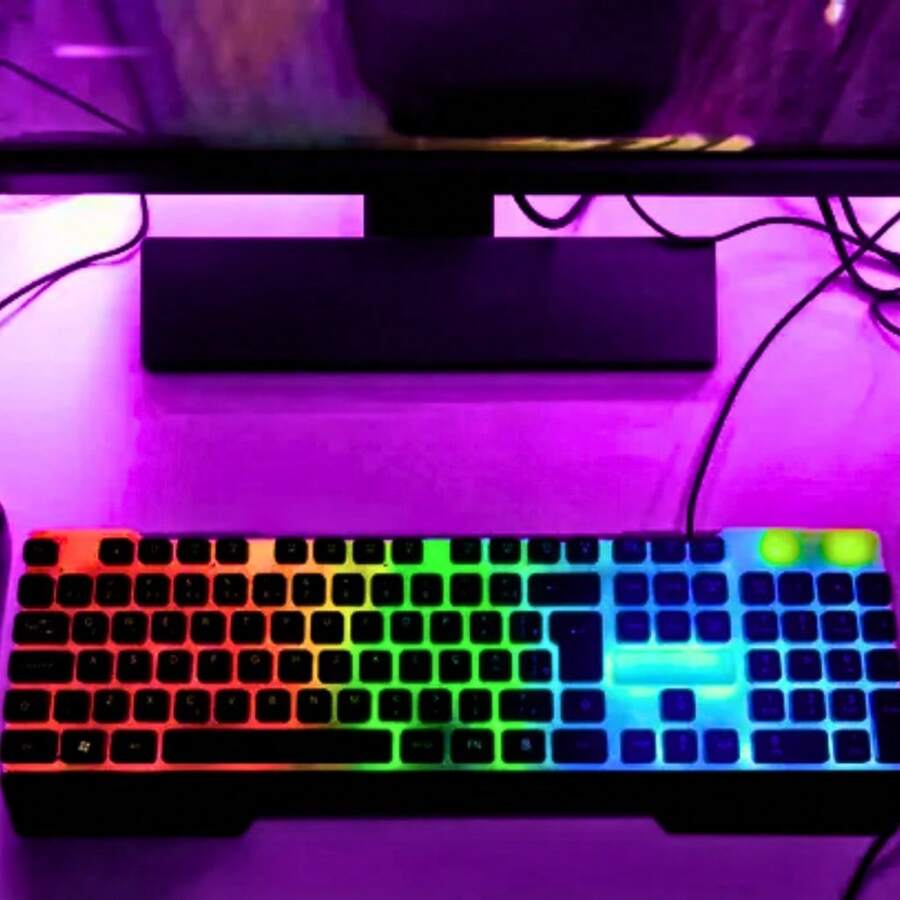 Brazilian Standard Gamer SemiMechanical Keyboard ABNT 2 RGB LED Wired