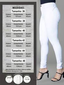 Women's Skinny Jeans, Tight Fit, Various Colors, Comfortable Fit, Premium Model, Fashion - 白色 - 查看 4
