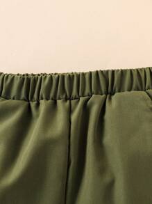 年轻男孩圣诞老人、树、鹿、雪人全身印花长袖衬衫和裤子 2 件套，适合春秋季、运动、休闲、节日、户外、室内 - 藍色 - 查看 4