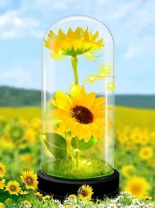 2 peças Flor Artificial de Girassol Amarela, Flor de Sabão para Dia dos Namorados, Natal, Dia das Mães, Decoração Criativa de Mesa e para Casa