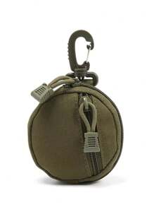 1 pieza Bolsa de almacenamiento portátil e impermeable para audífonos con estilo simple, llavero con gancho mosquetón, accesorio para exteriores para hombre, billetera, billetera mini, monedero, monedero