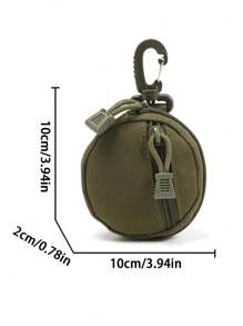 1 pieza Bolsa de almacenamiento portátil e impermeable para audífonos con estilo simple, llavero con gancho mosquetón, accesorio para exteriores para hombre, billetera, billetera mini, monedero, monedero