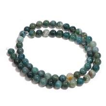 1 件南玉圆珠项链，天然石珠，用于制作念珠、手链、项链、复古珠子工艺材料 - 水草瑪瑙 - 查看 7