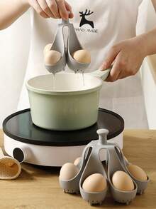 Precision Temperature Control Household Silicone Egg Cooker, Creative And Convenient Home Egg Boiling, Minimalist Egg Rack, Easy To Store, Kitchen Small Tool. - Multicolor - View 2