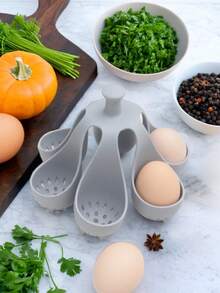 Precision Temperature Control Household Silicone Egg Cooker, Creative And Convenient Home Egg Boiling, Minimalist Egg Rack, Easy To Store, Kitchen Small Tool. - Multicolor - View 9