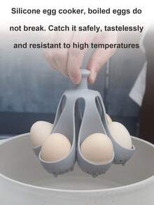 Precision Temperature Control Household Silicone Egg Cooker, Creative And Convenient Home Egg Boiling, Minimalist Egg Rack, Easy To Store, Kitchen Small Tool. - Multicolor - View 8