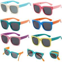 Pack Of 6 Children's Foldable , Girls Boys Baby With UV Protection, Years 3-10 Children's Multipack Multicoloured Foldable Frame Glasses For Party Favours Outdoor, Brown