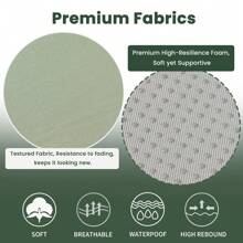 Cojín de silla con lazos para sillas de comedor, almohadilla antideslizante para silla de cocina y cojín para asiento de comedor con funda lavable a máquina, 16" x 16" x 2" - Verde salvia - Ver 2