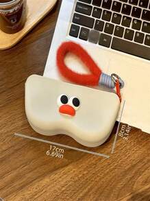 Cartoon Cute Portable Silicone Glasses Bag Color Contrasting Sunglasses Sunglasses Protective Cover Hanging Bag Glasses Box Storage Bag Organizer Organization