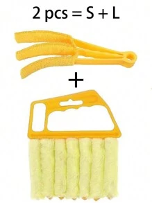 1 件便携式超细纤维窗户清洁刷 - 轻松收集灰尘、清洁百叶窗、无条纹光泽 - 中等硬度，含手柄，适合卧室使用