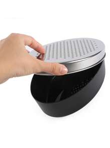 قرارة من الفولاذ المقاوم للصدأ قطعة واحدة، مبشرة زنجبيل ذات وجهين، بشارة جبن متعددة الوظائف، أداة مطبخ لخضراوات والفواكه مع علبة تخزين